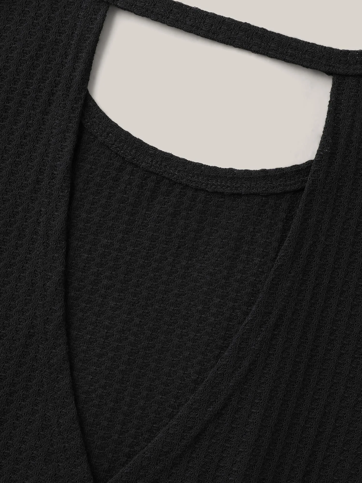 Waffle Grid Stretchy Overlap Back Top sold by Bloomchic product image thumbnail 5