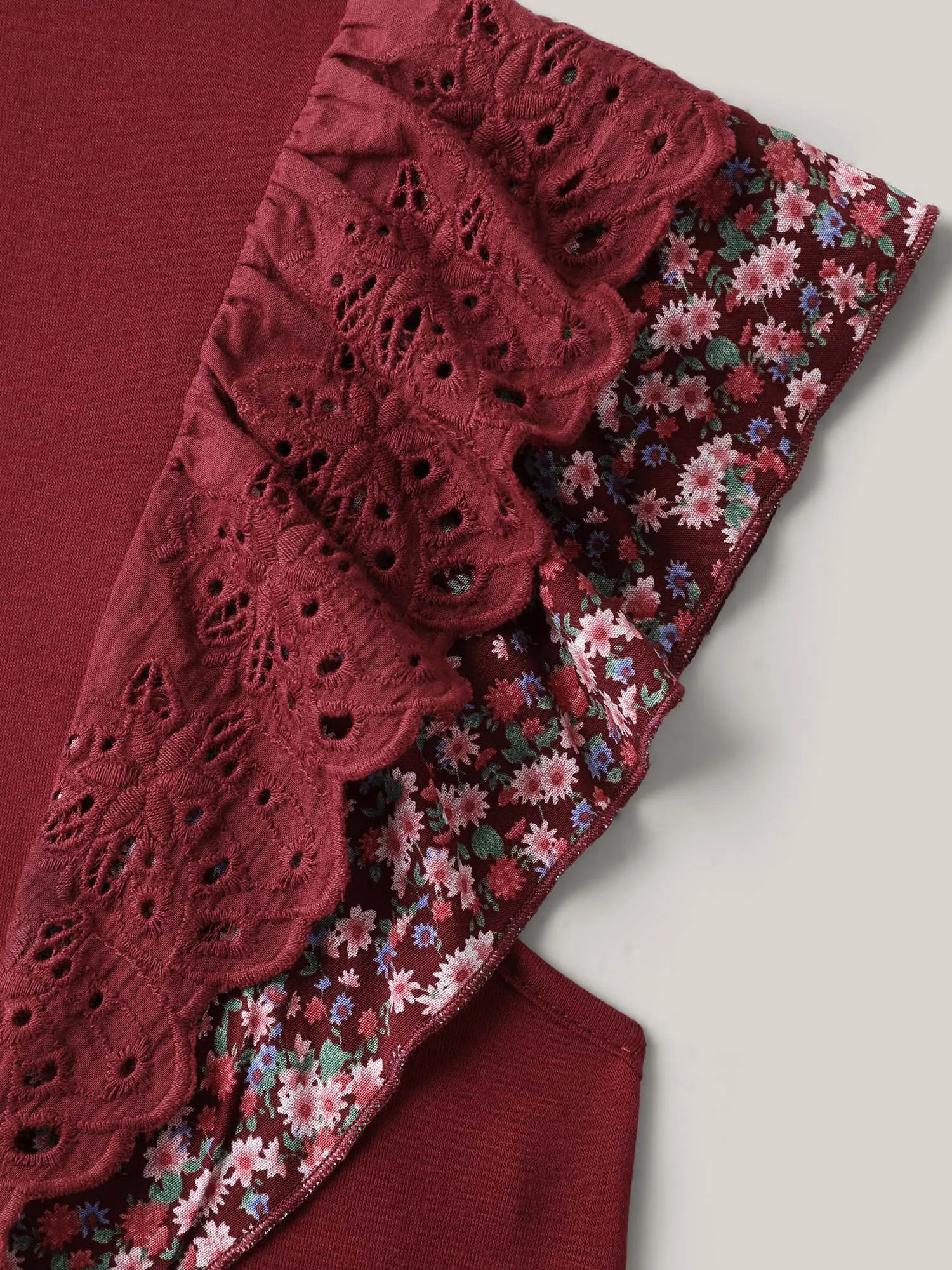 Eyelet Trim Flutter Sleeve Knit Top sold by Bloomchic product image thumbnail 5