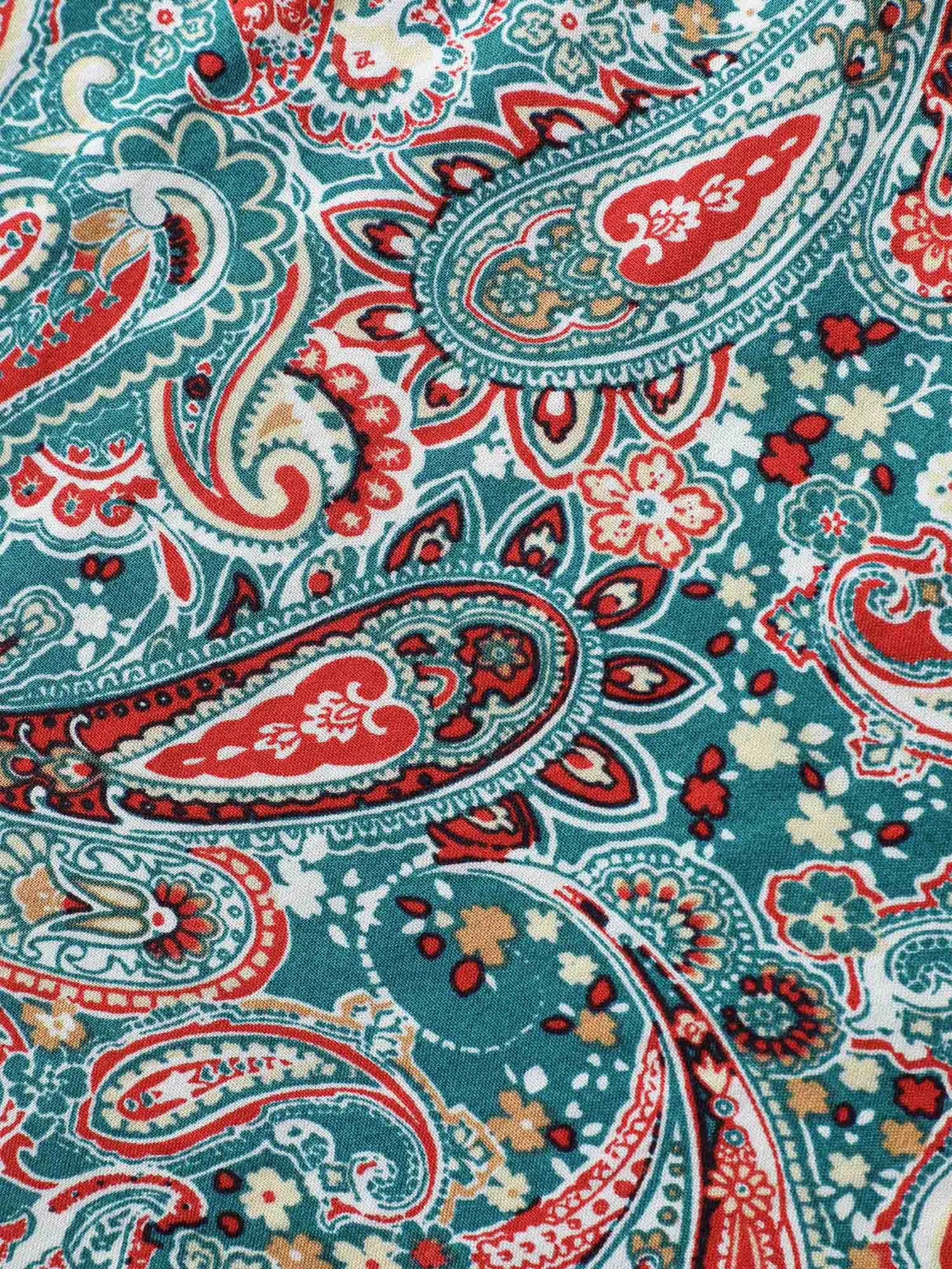 Paisley Print V-Neck Flared Sleeve Blouse sold by Bloomchic product image thumbnail 5