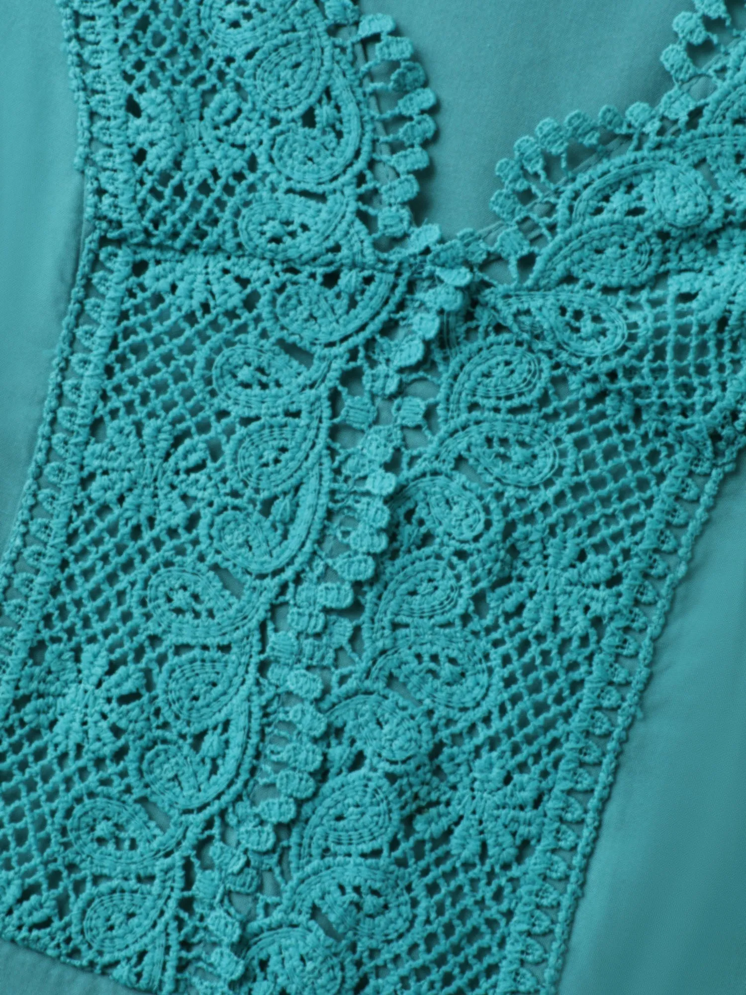 Lace Detail Pockets Flutter Sleeve Midi Dress sold by Bloomchic product image thumbnail 5