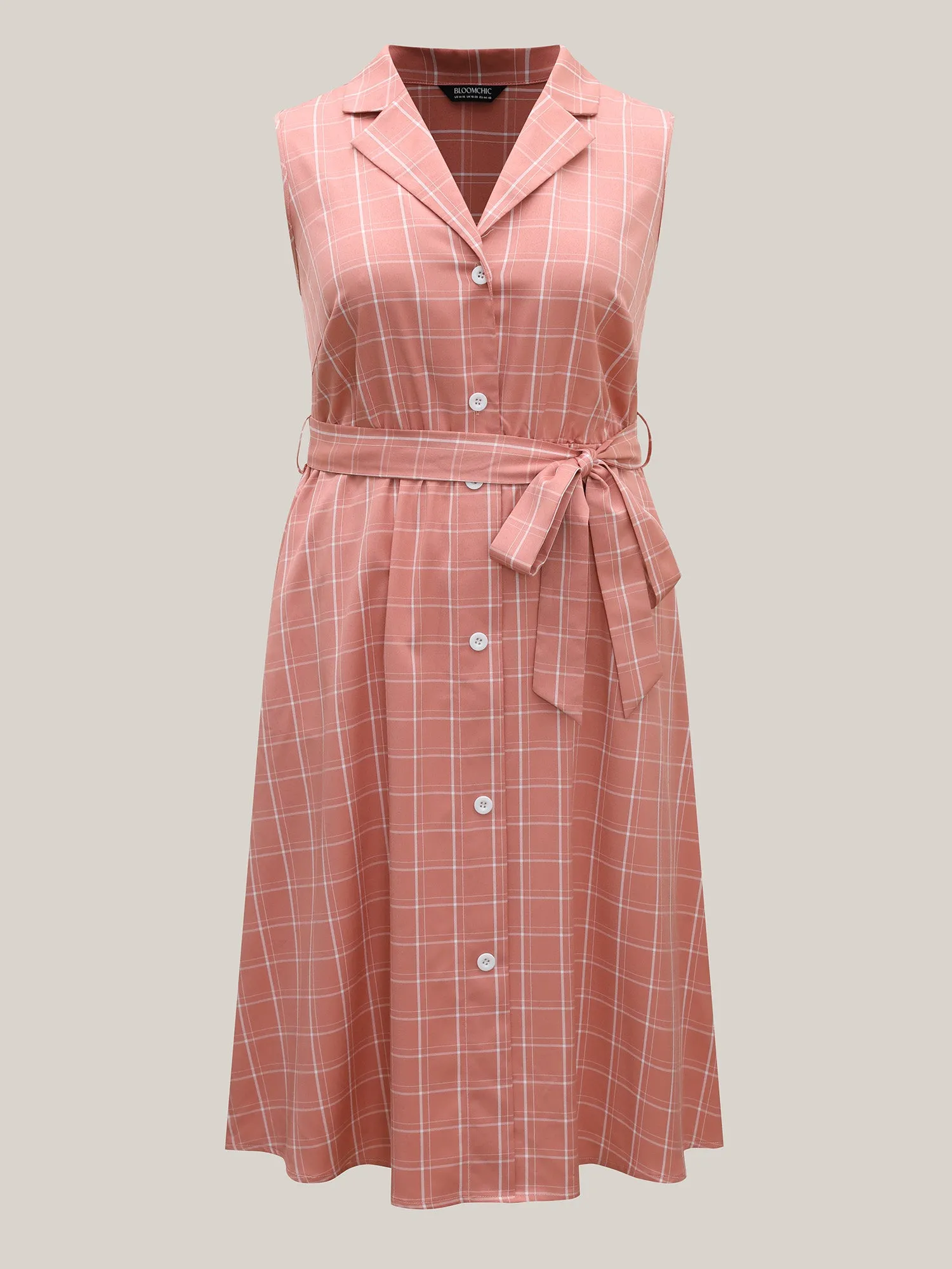 Plaid Belted Pockets Shirt Dress sold by Bloomchic product image thumbnail 5