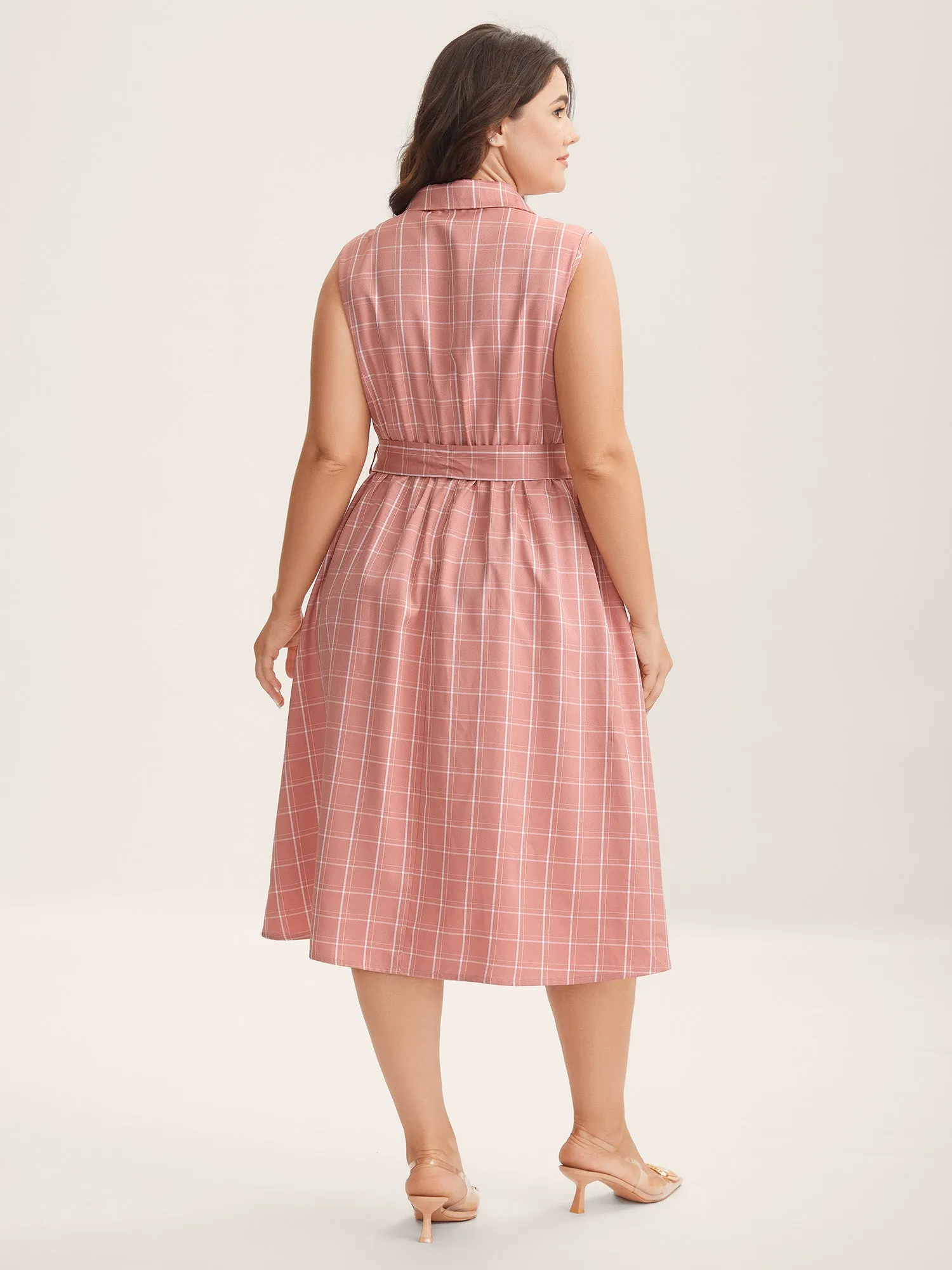 Plaid Belted Pockets Shirt Dress sold by Bloomchic product image thumbnail 4