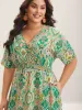 Paisley Print Shirred Pockets Midi Dress sold by Bloomchic