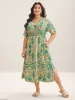 Paisley Print Shirred Pockets Midi Dress sold by Bloomchic