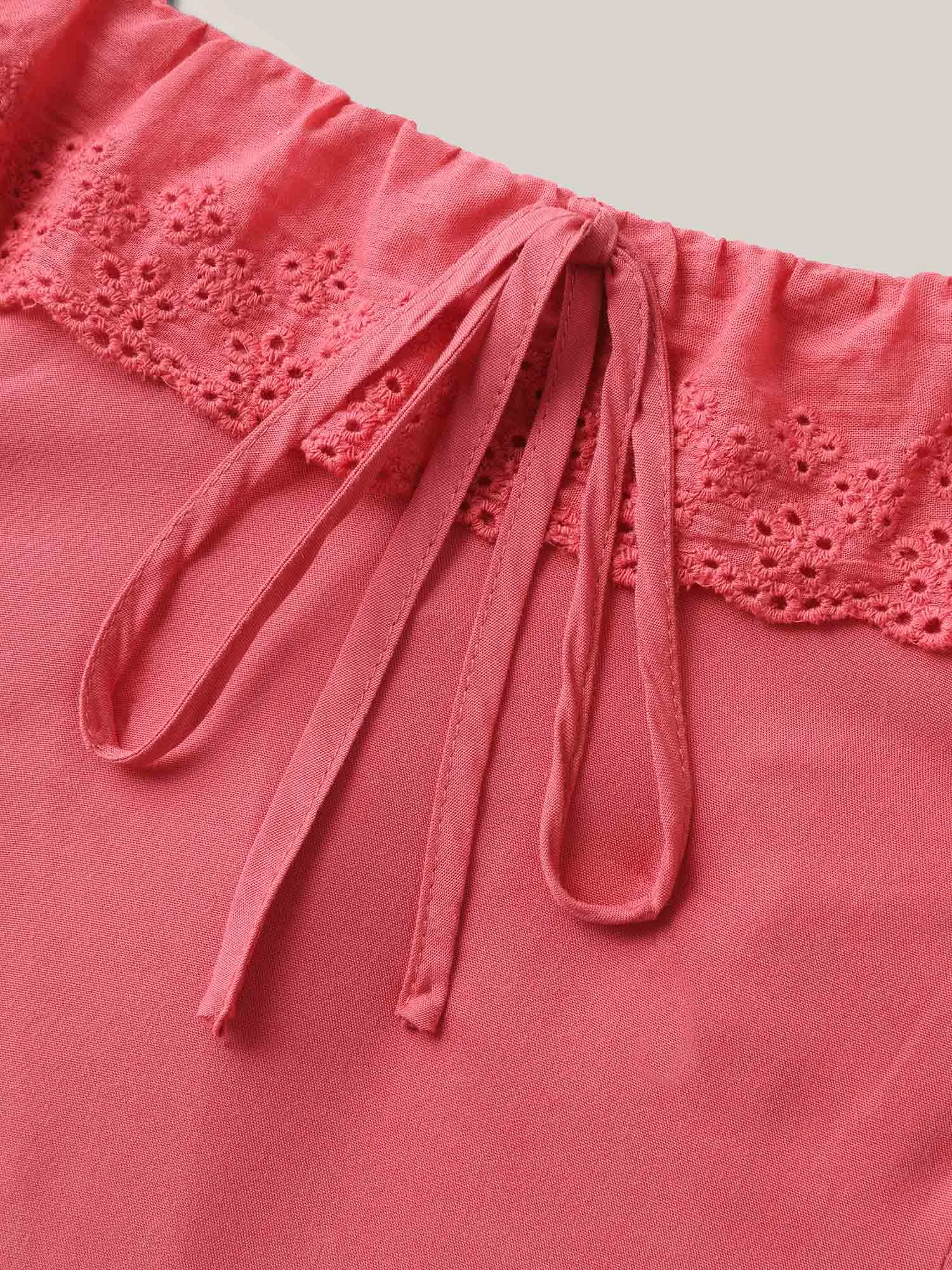 Rayon Lace Stretchy-Waist Midi Dress sold by Bloomchic product image thumbnail 5