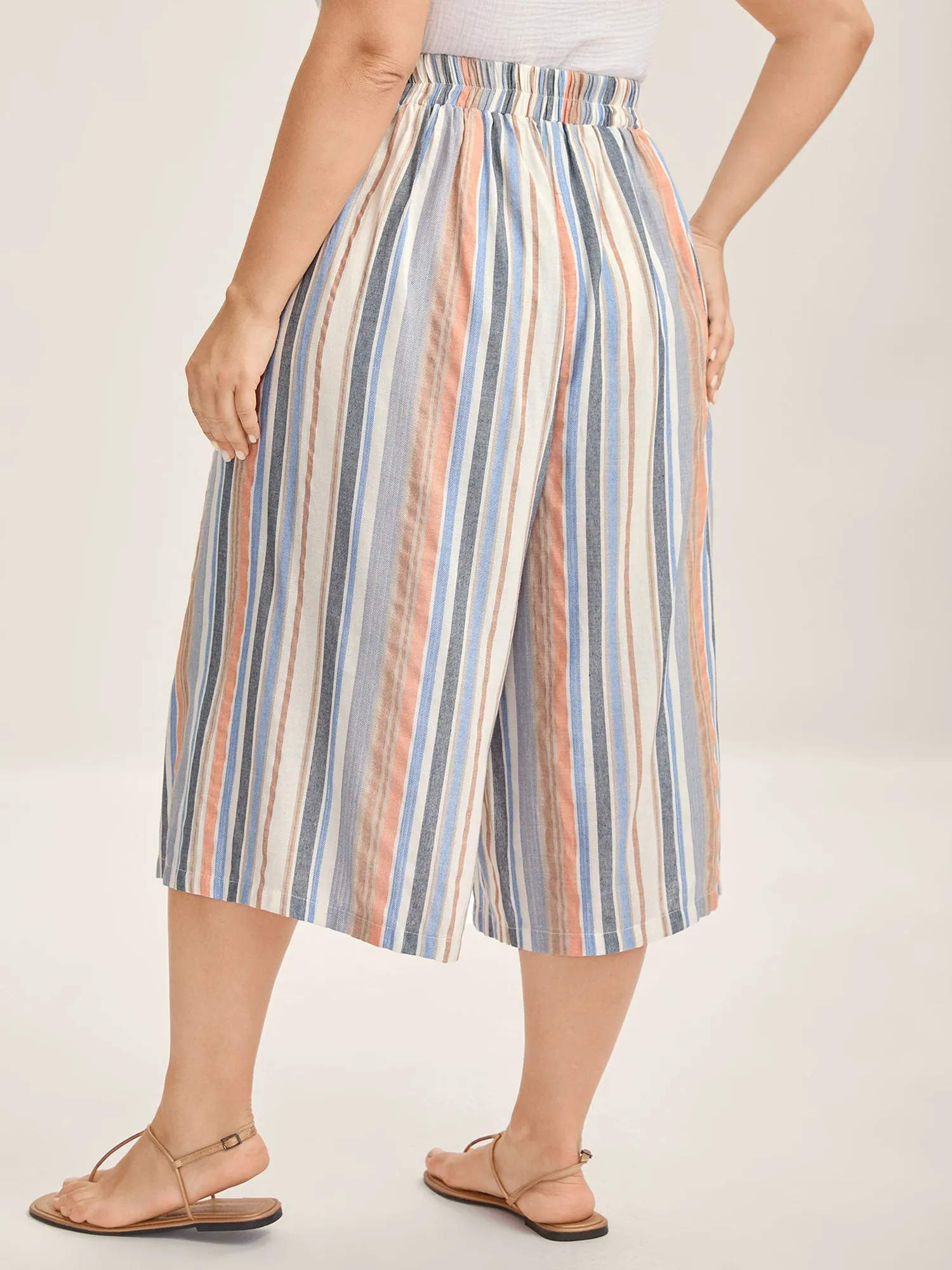 Soft Stripes Button Wide-Leg Pants sold by Bloomchic product image thumbnail 4