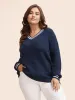 Contrast Striped Drop Shoulder Pullover sold by Bloomchic