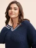 Contrast Striped Drop Shoulder Pullover sold by Bloomchic