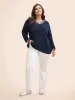 Contrast Striped Drop Shoulder Pullover sold by Bloomchic