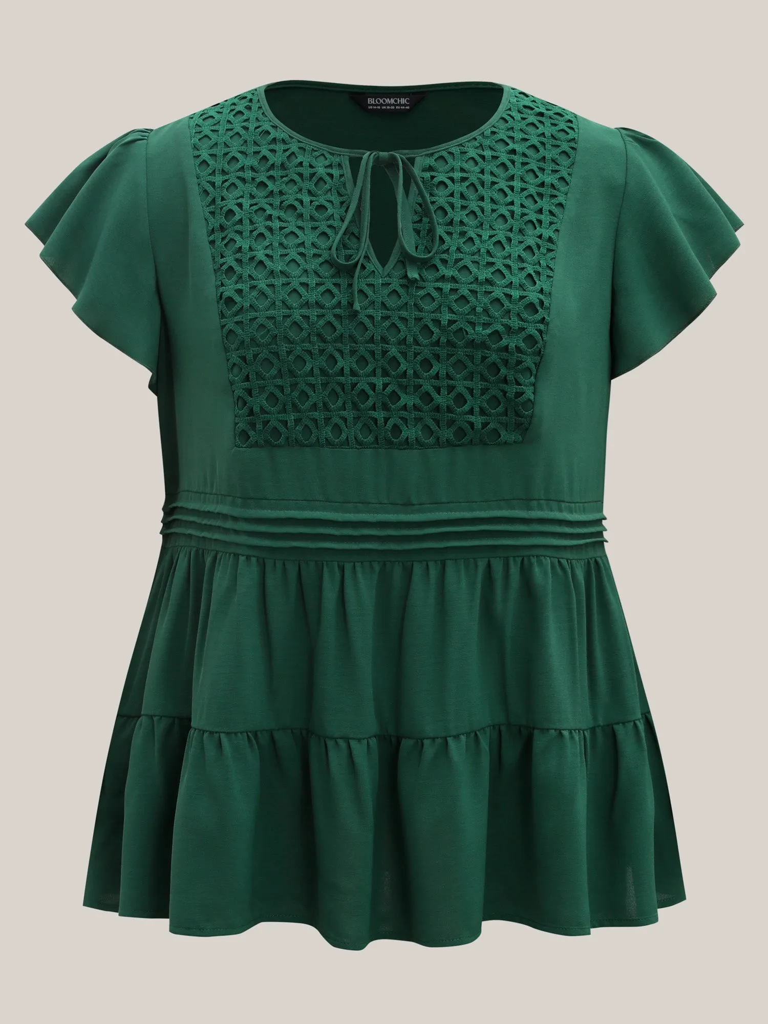 Textured Lace Tiered Solid Blouse sold by Bloomchic product image thumbnail 5