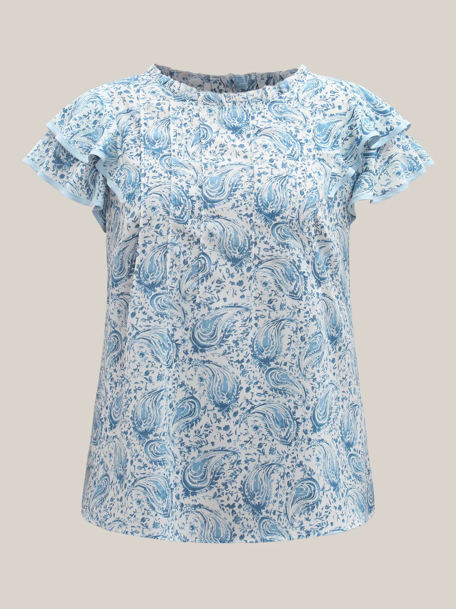 Paisley Print Ruffled Layered Sleeve Blouse sold by Bloomchic product image thumbnail 5