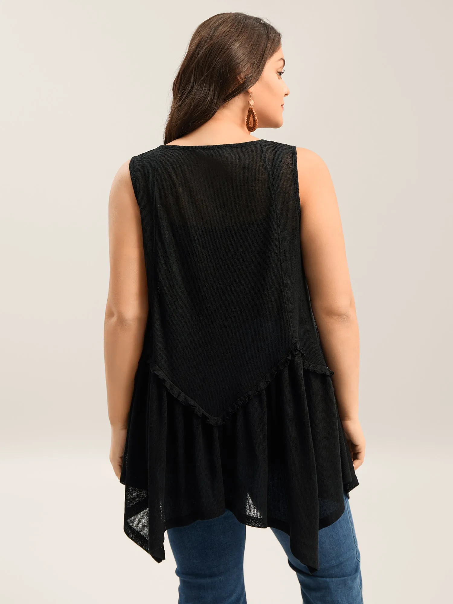 Heather Stretchy Sheer High Low Hem Top sold by Bloomchic product image thumbnail 4