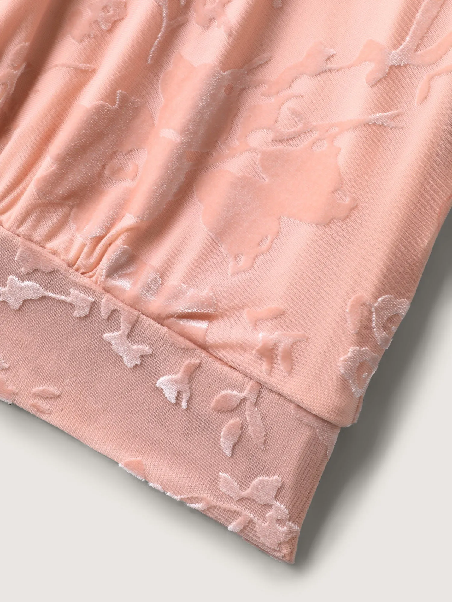 Textured Stretchy Sheer Crew Neck T-Shirt sold by Bloomchic product image thumbnail 5