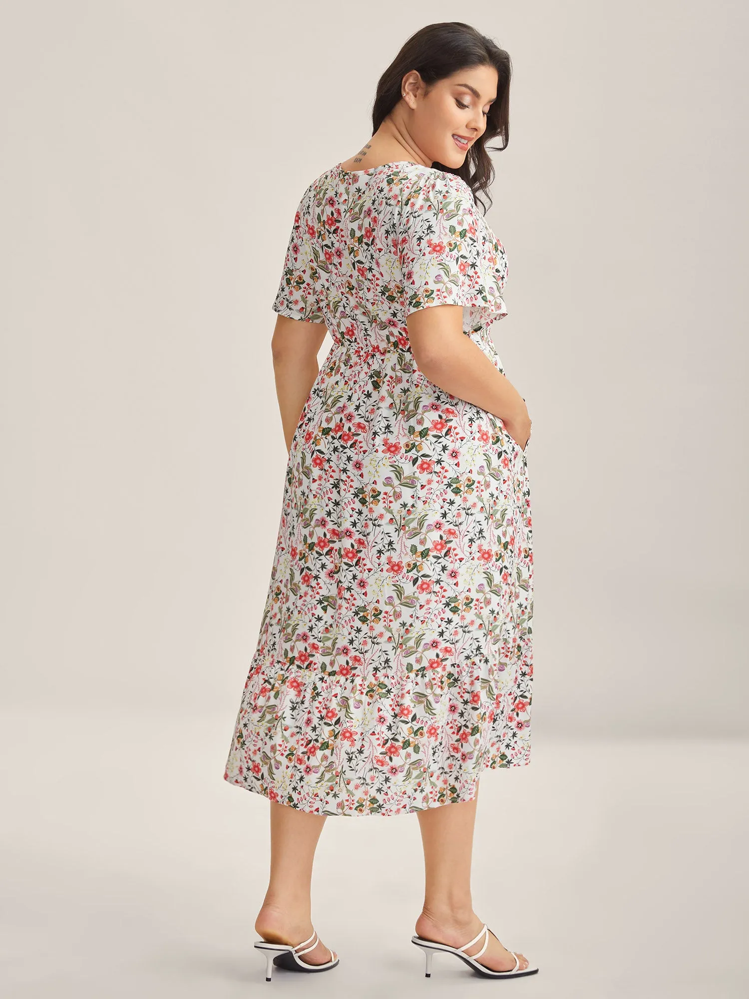 Rayon Fruity Print Drawstring Midi Dress sold by Bloomchic product image thumbnail 4