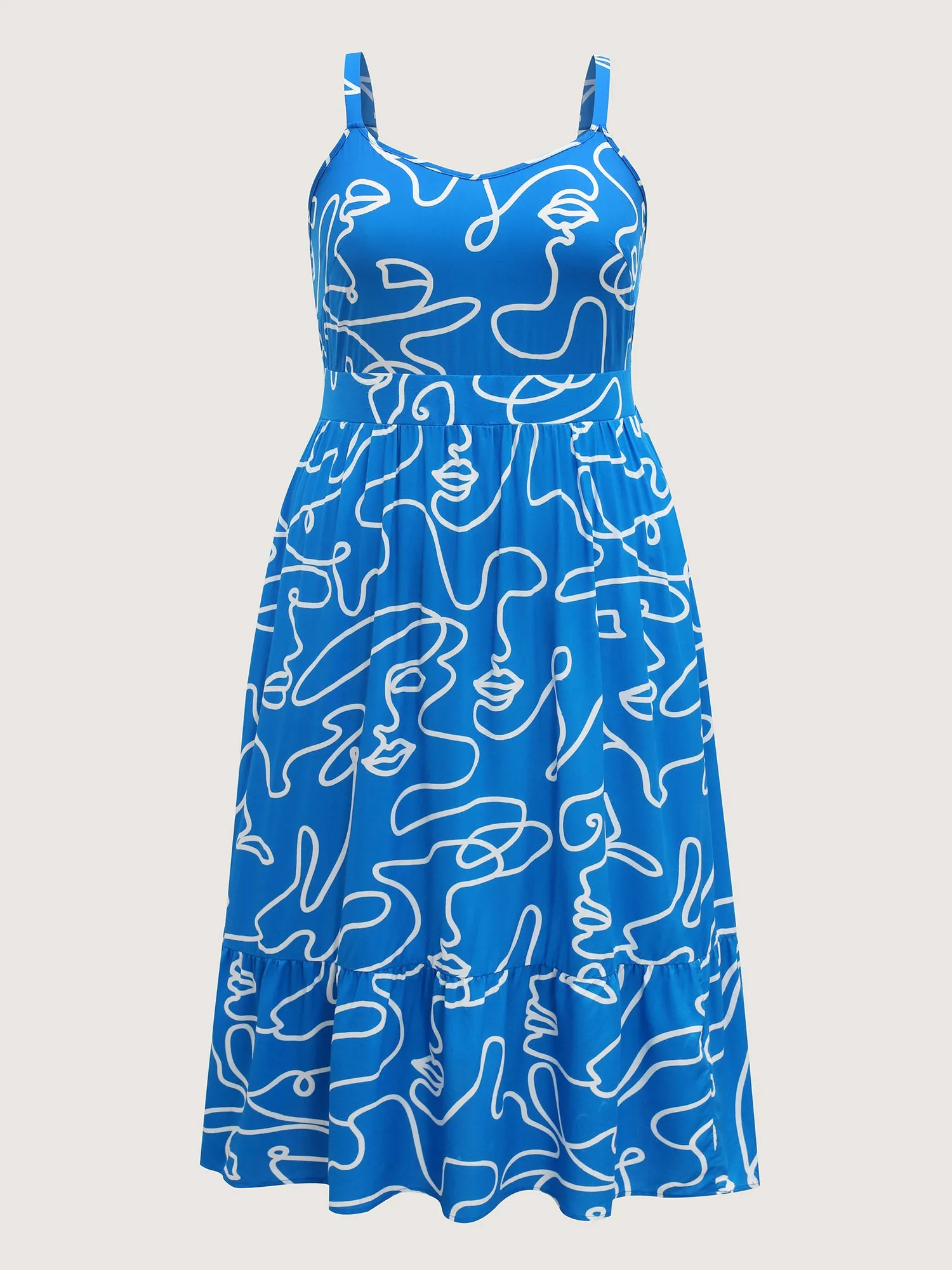 Abstract Line Print Adjustable Midi Dress sold by Bloomchic product image thumbnail 5