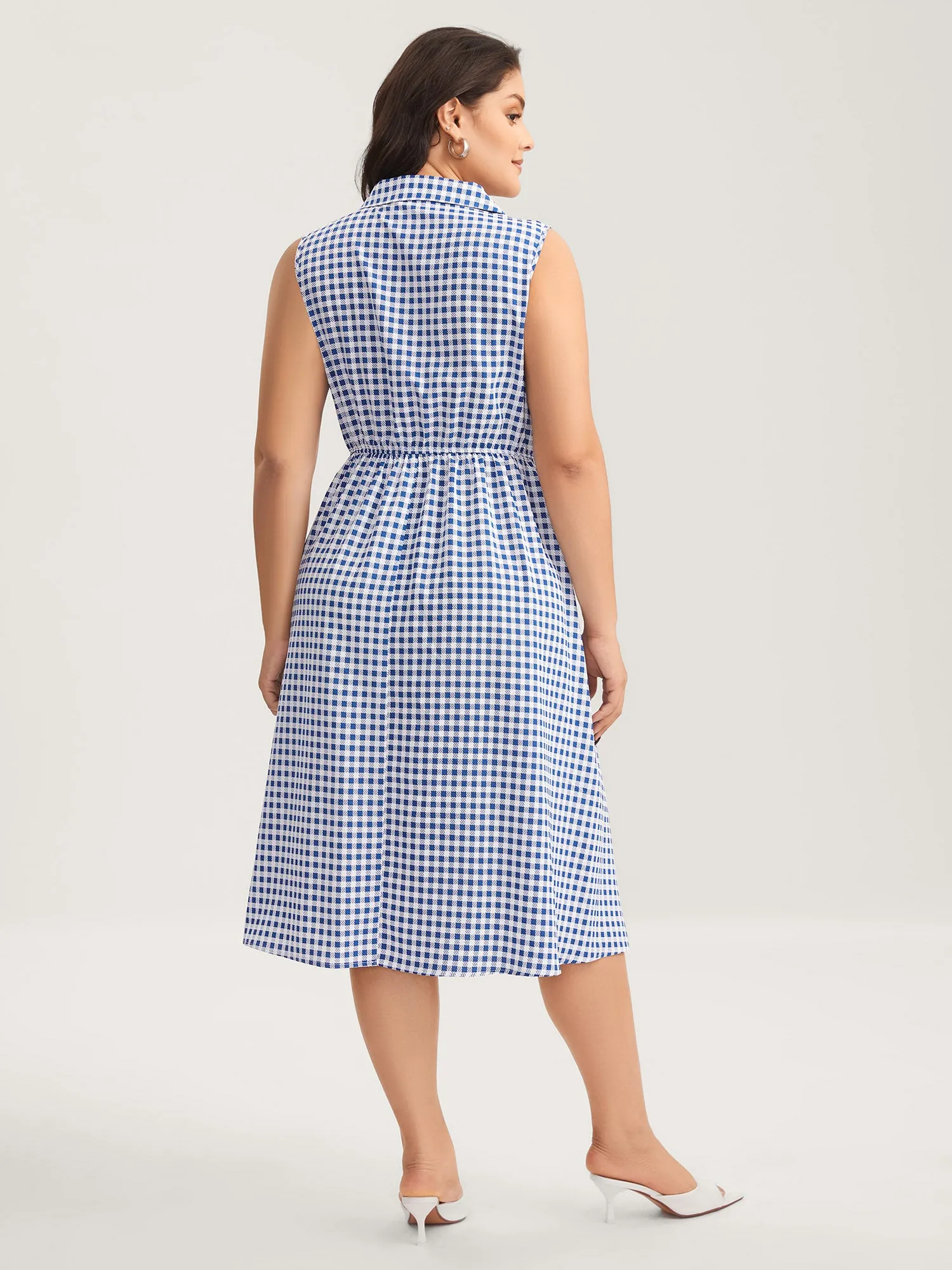 Plaid Print Button Pockets Midi Dress sold by Bloomchic product image thumbnail 4