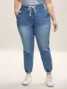 Drawstring Waist Jogger Boyfriend Jeans sold by Bloomchic