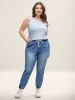 Drawstring Waist Jogger Boyfriend Jeans sold by Bloomchic