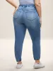 Drawstring Waist Jogger Boyfriend Jeans sold by Bloomchic