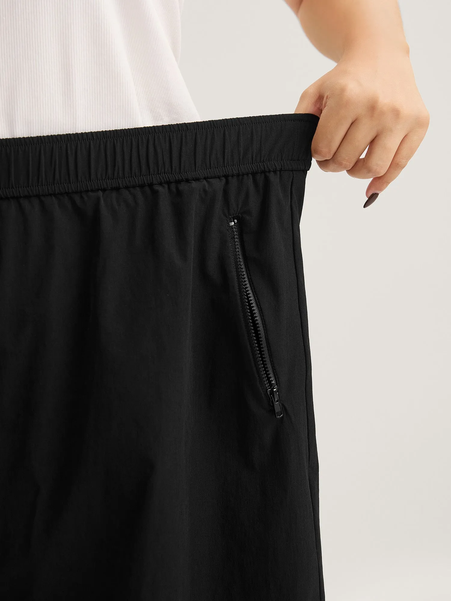 Solid Zipper Pockets Wide-Leg Shorts sold by Bloomchic product image thumbnail 5