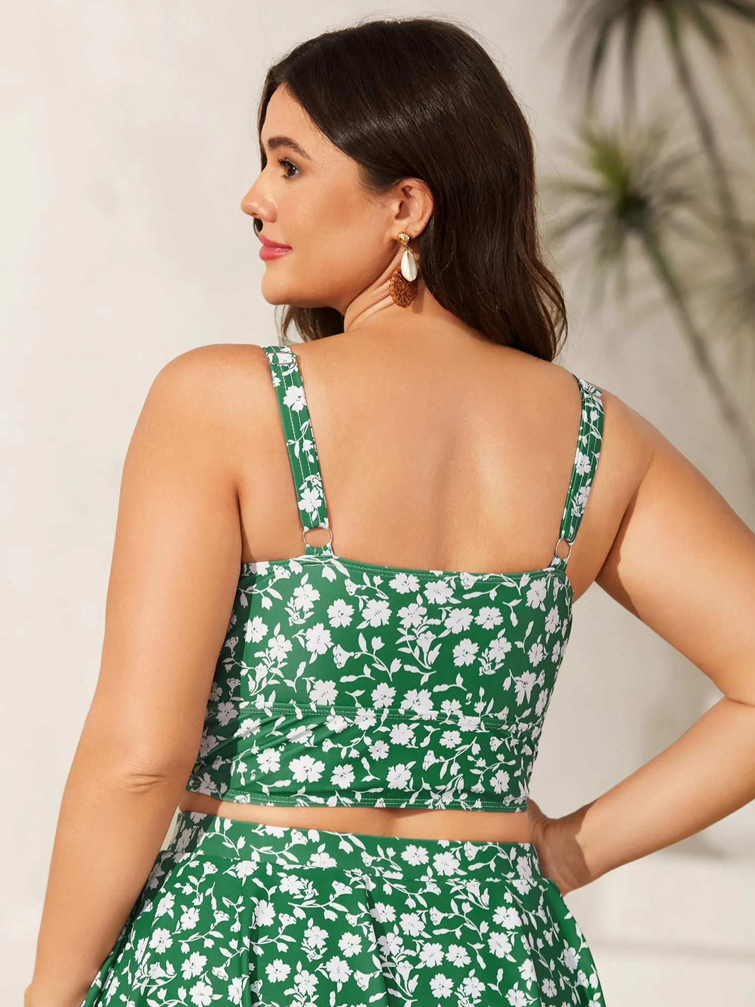 Ruffled Ditsy Floral Print Swim Top sold by Bloomchic product image thumbnail 4