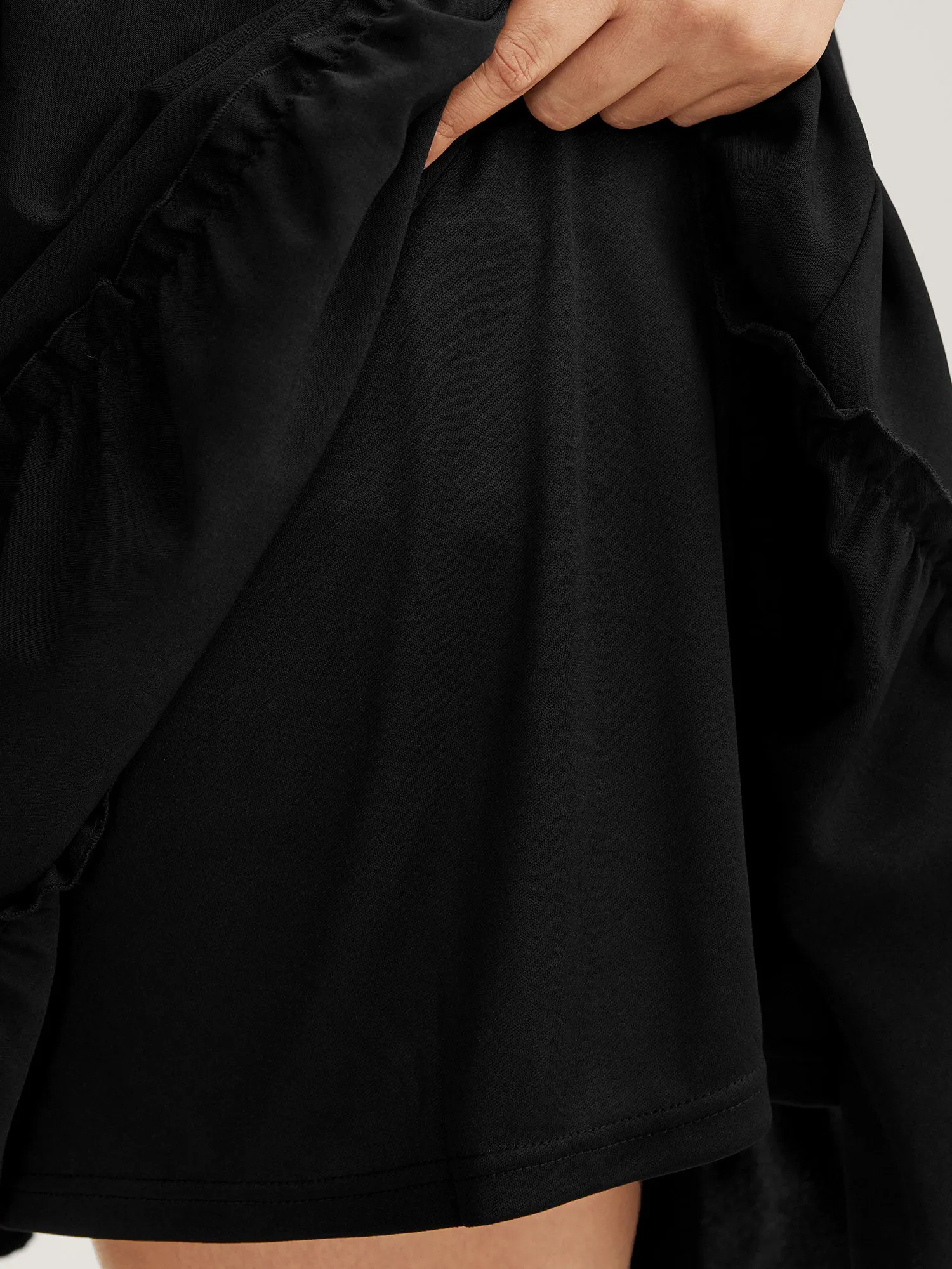 Tiered Waist-Tie A-Line Midi Skirt sold by Bloomchic product image thumbnail 2