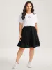 Tiered Waist-Tie A-Line Midi Skirt sold by Bloomchic