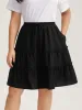 Tiered Waist-Tie A-Line Midi Skirt sold by Bloomchic