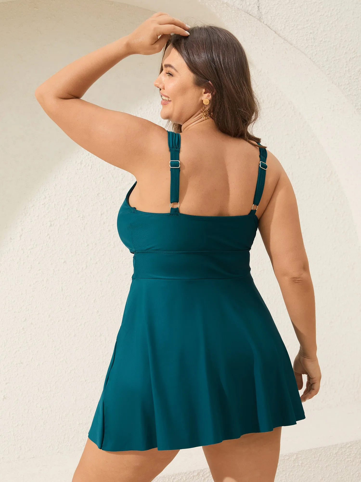 Anti-Float Tie Twist Solid Swim Dress sold by Bloomchic product image thumbnail 5