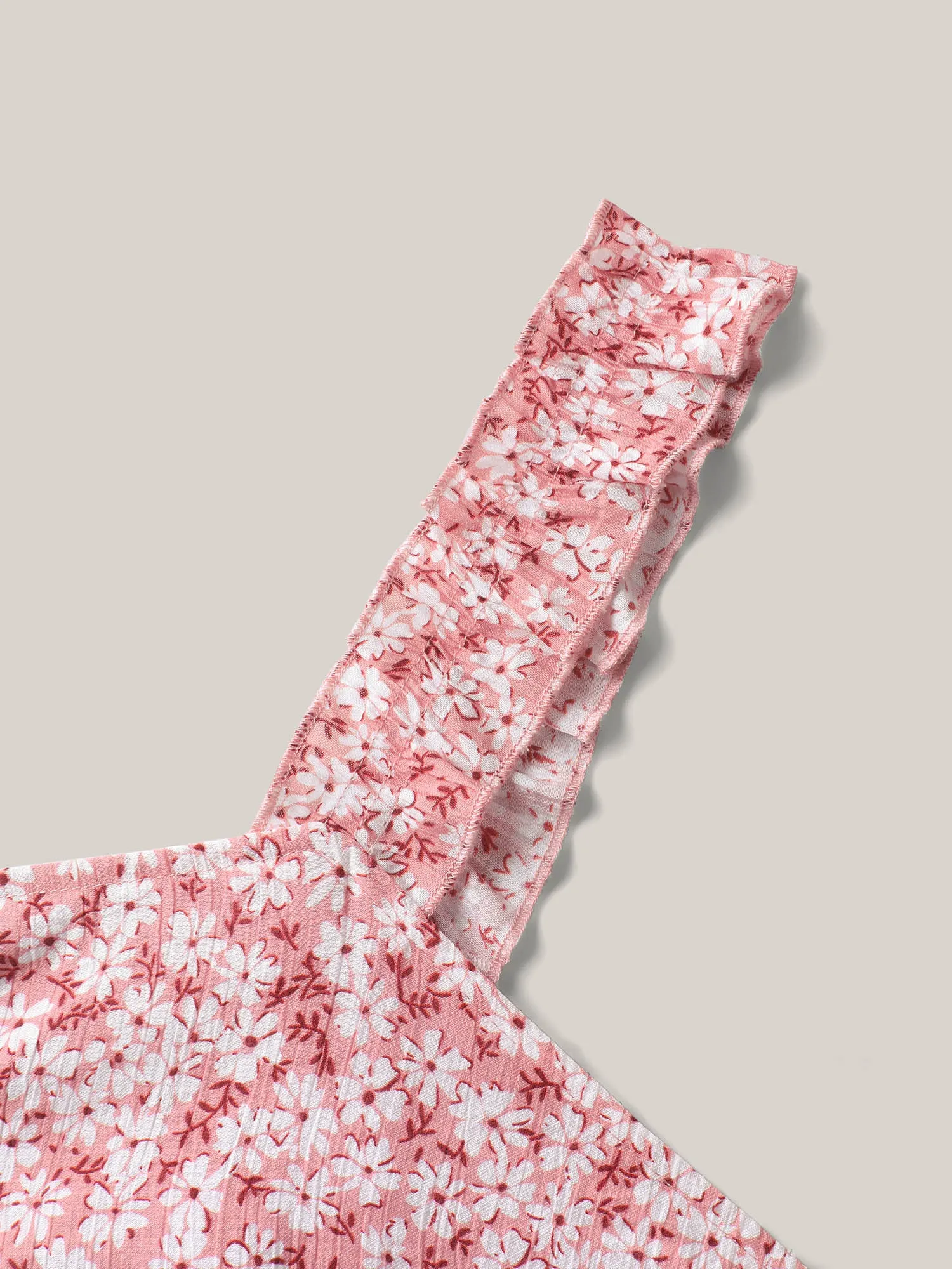 Pleated Bodice Petal Trim Straps Jumpsuit sold by Bloomchic product image thumbnail 5