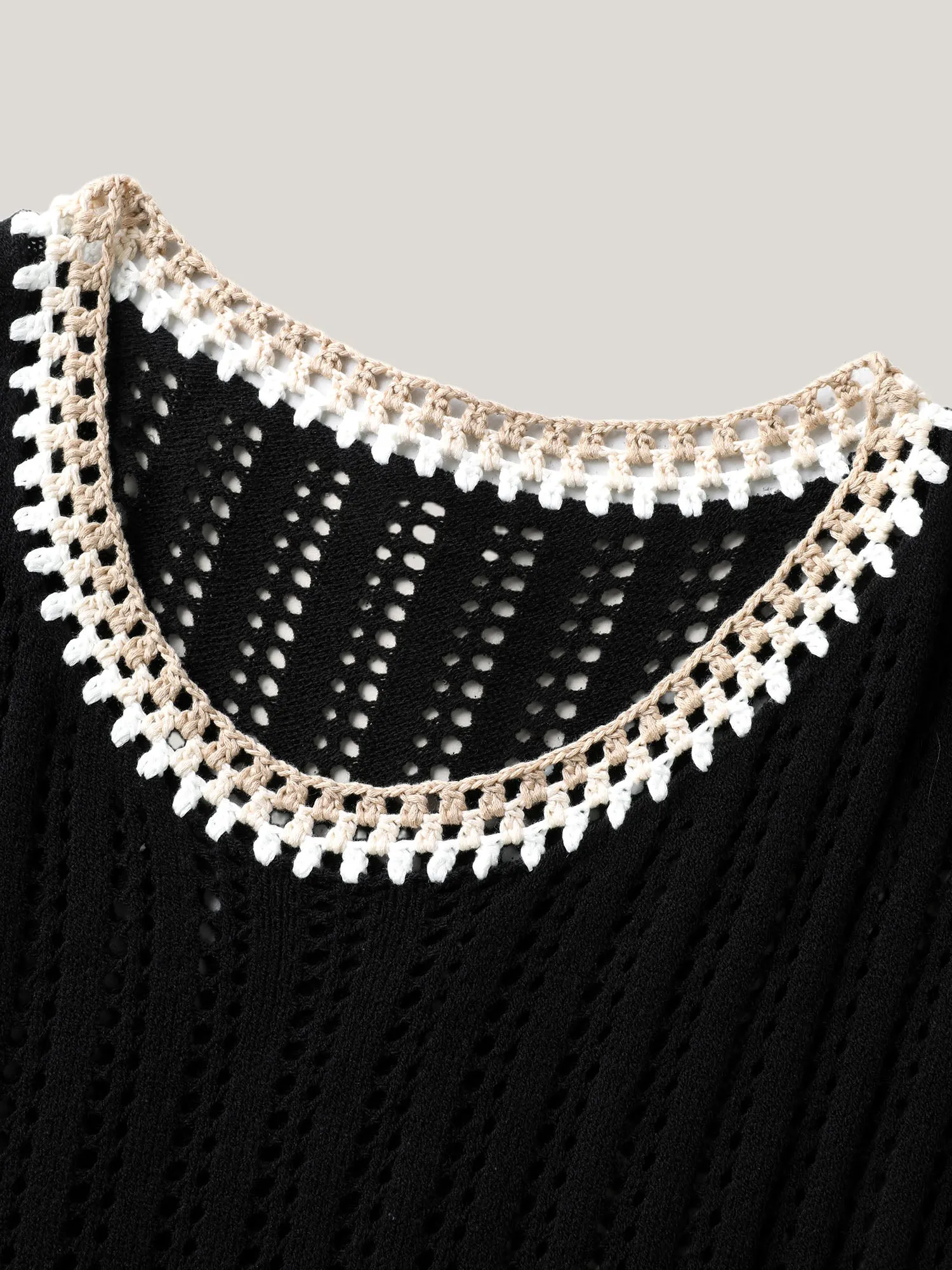 Crochet Floral Embroidery Slit Swim Cover-Up sold by Bloomchic product image thumbnail 5