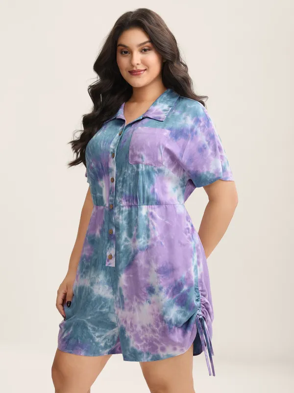 Rayon Tie-Dye Stretchy Waist Romper sold by Bloomchic