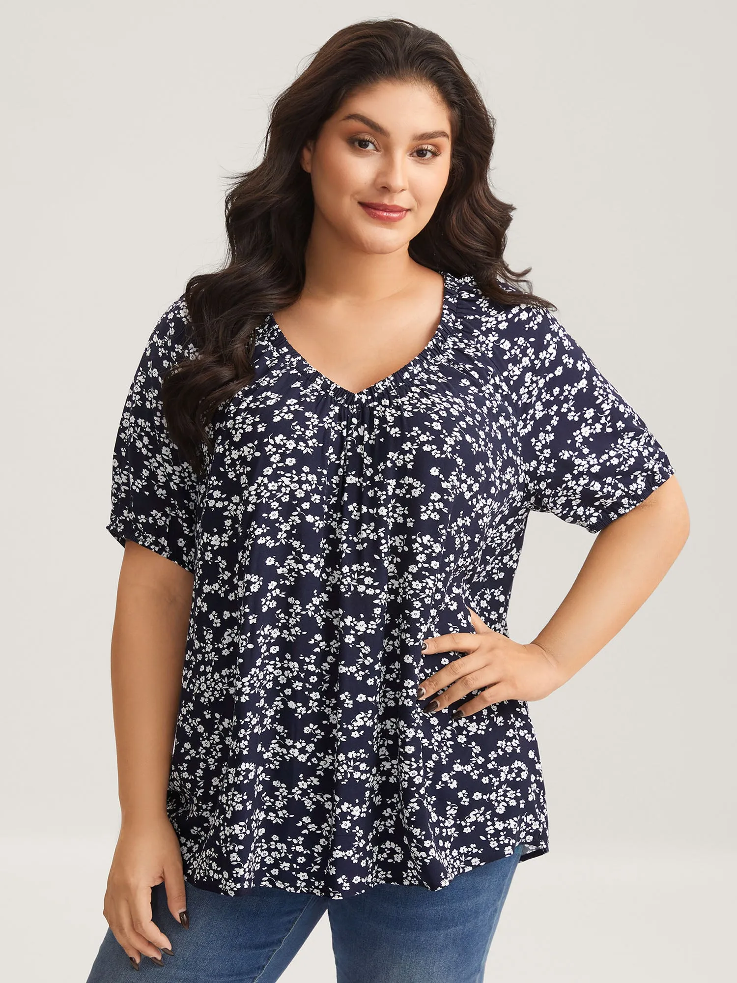 Supersoft Ditsy Floral Print Blouse sold by Bloomchic