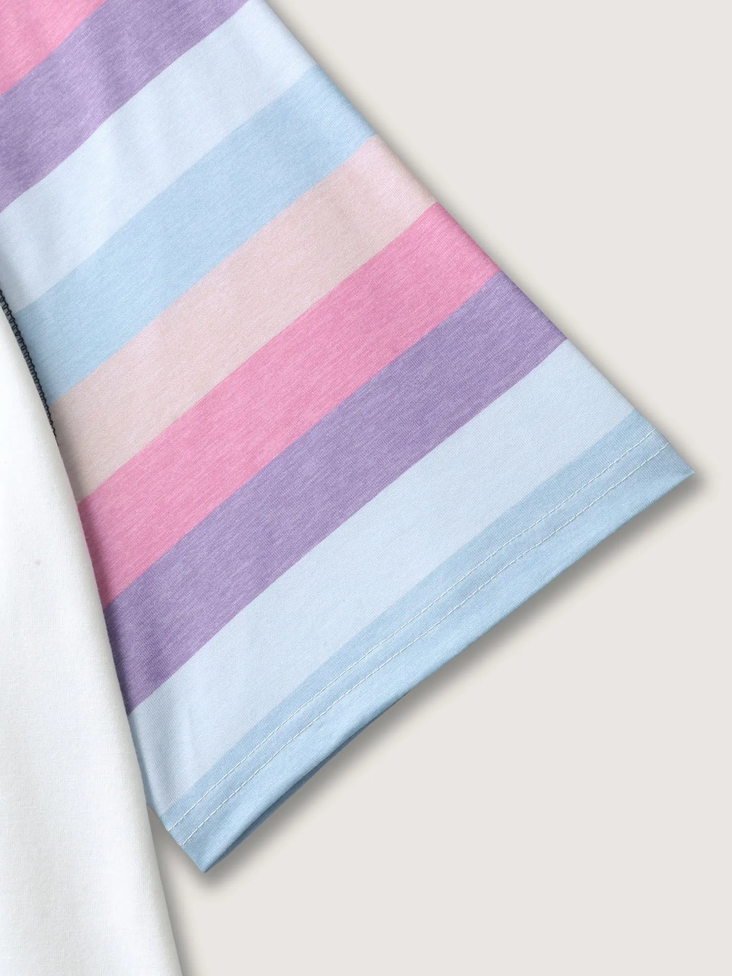 Colorful Stripes Raglan Sleeve T-Shirt sold by Bloomchic product image thumbnail 5