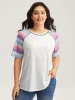 Colorful Stripes Raglan Sleeve T-Shirt sold by Bloomchic