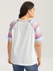 Colorful Stripes Raglan Sleeve T-Shirt sold by Bloomchic