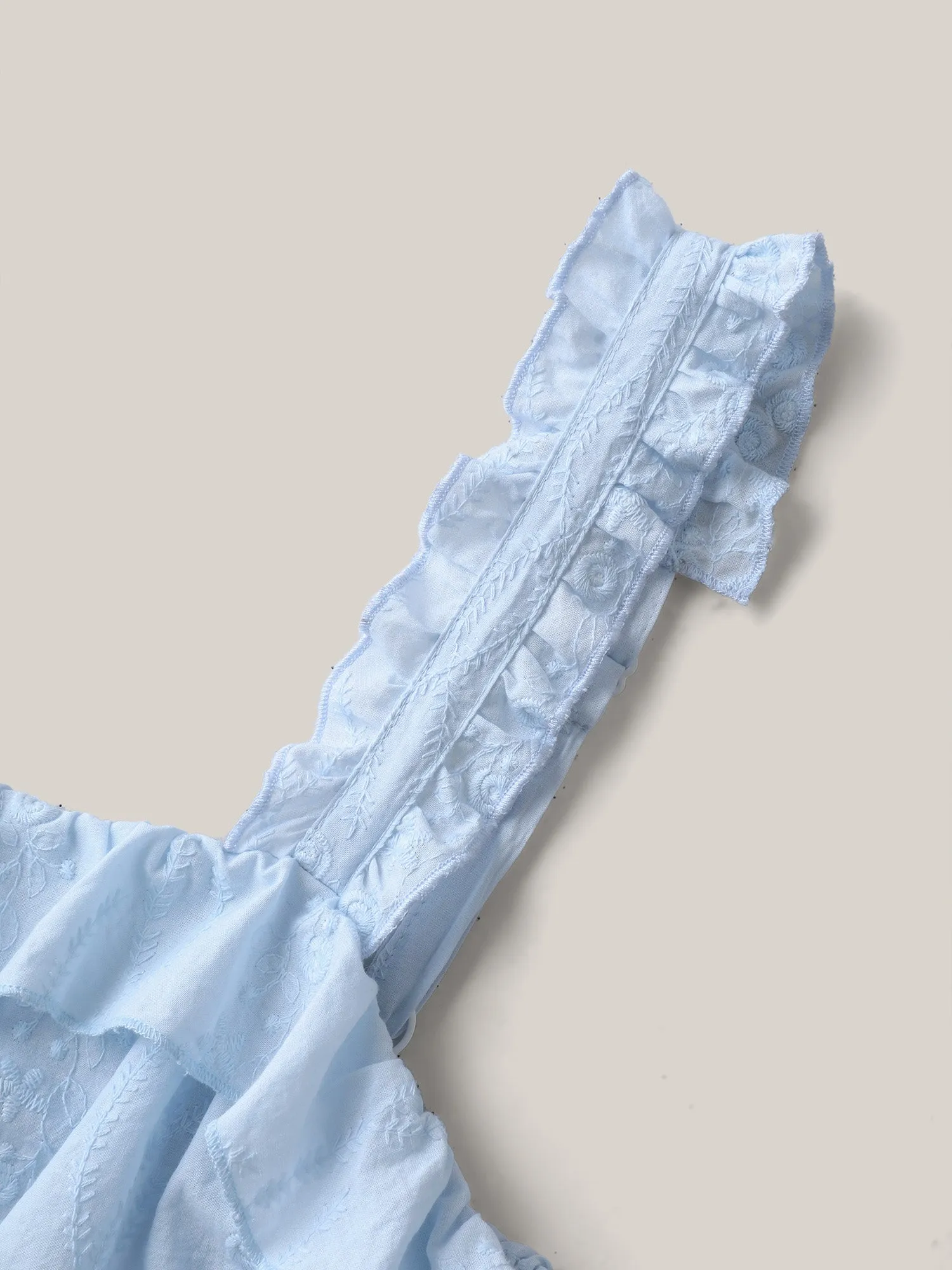 Cotton Floral Textured Ruffled Tank Top sold by Bloomchic product image thumbnail 5