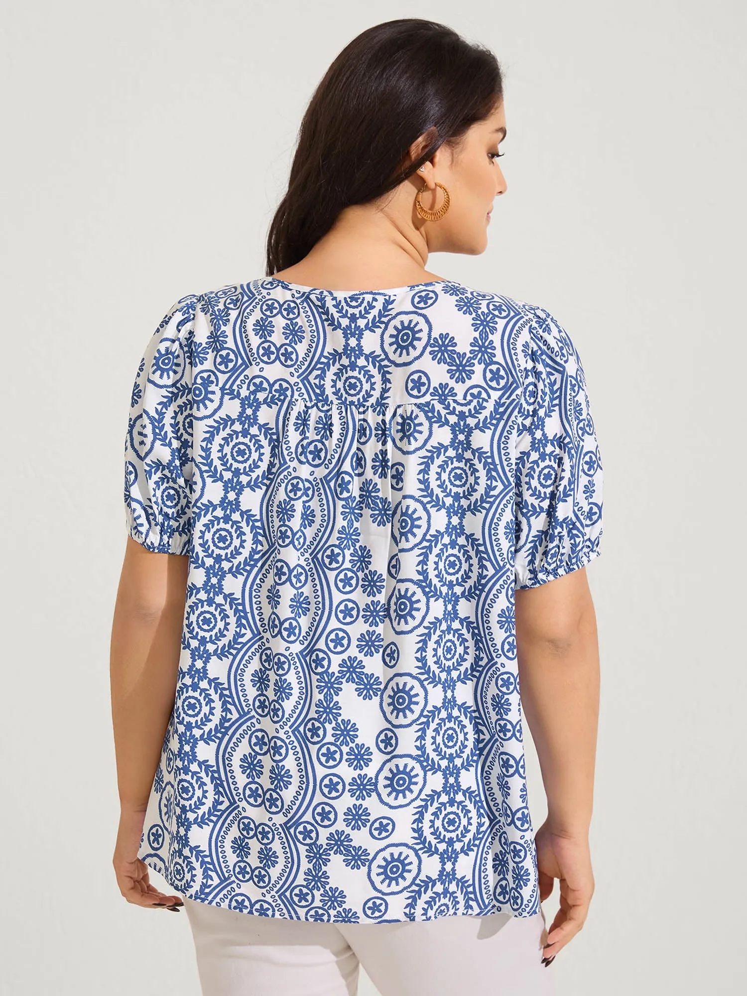 Boho Print Toothpick Pleat Blouse sold by Bloomchic product image thumbnail 4