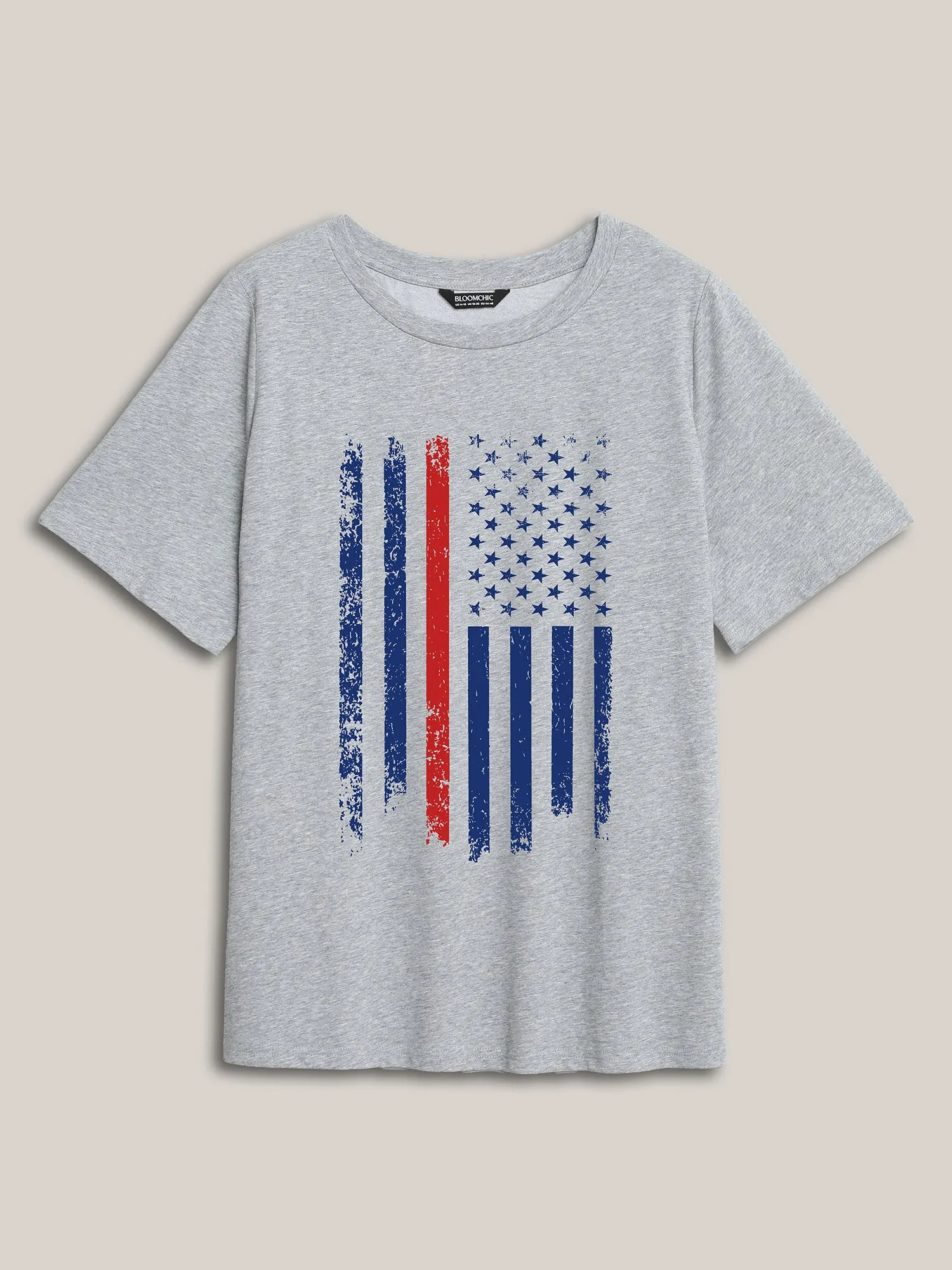 American Flag Round Neck T-Shirt sold by Bloomchic product image thumbnail 5