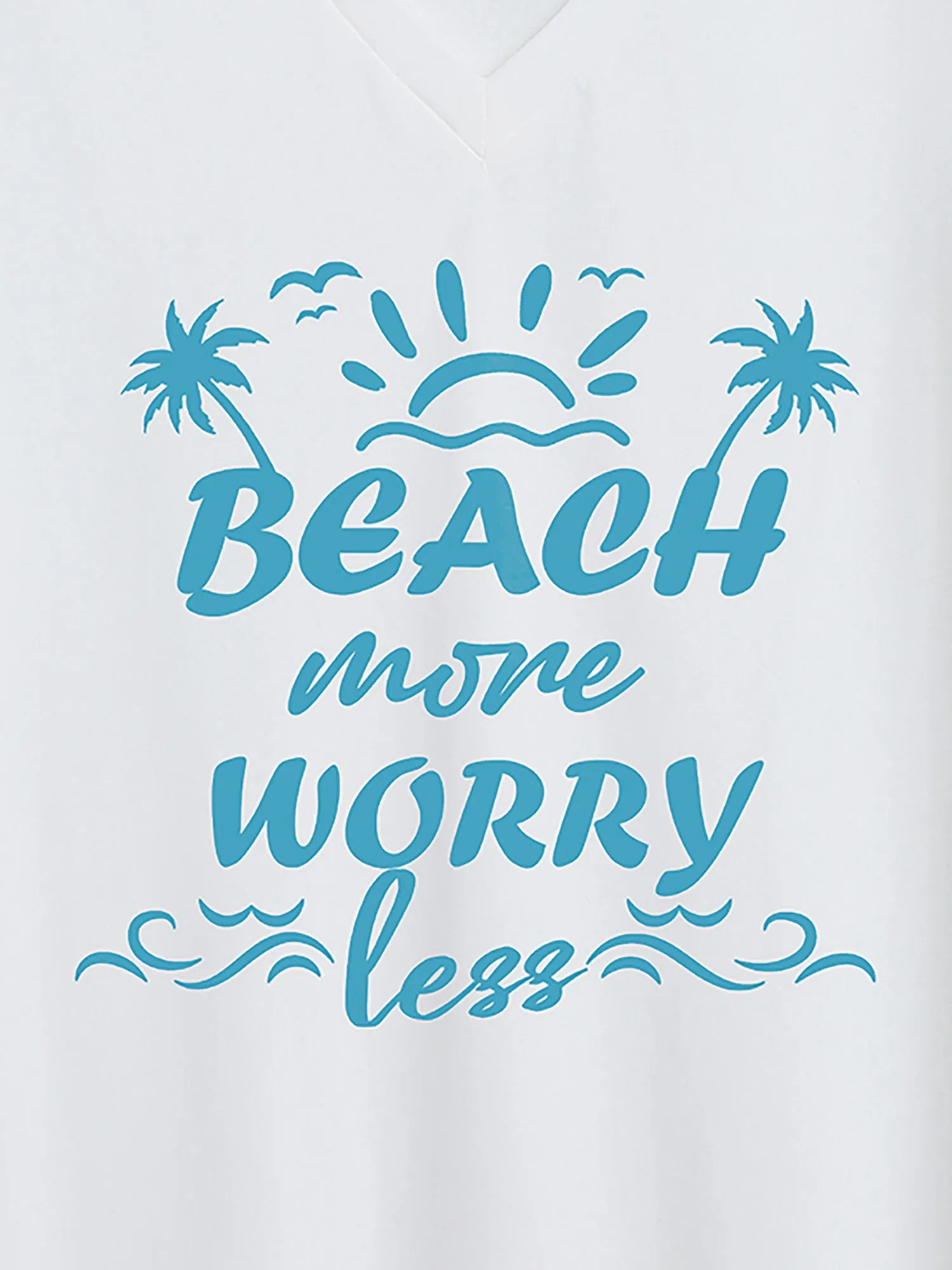 Beach More Worry Less V-Neck T-Shirt sold by Bloomchic product image thumbnail 2