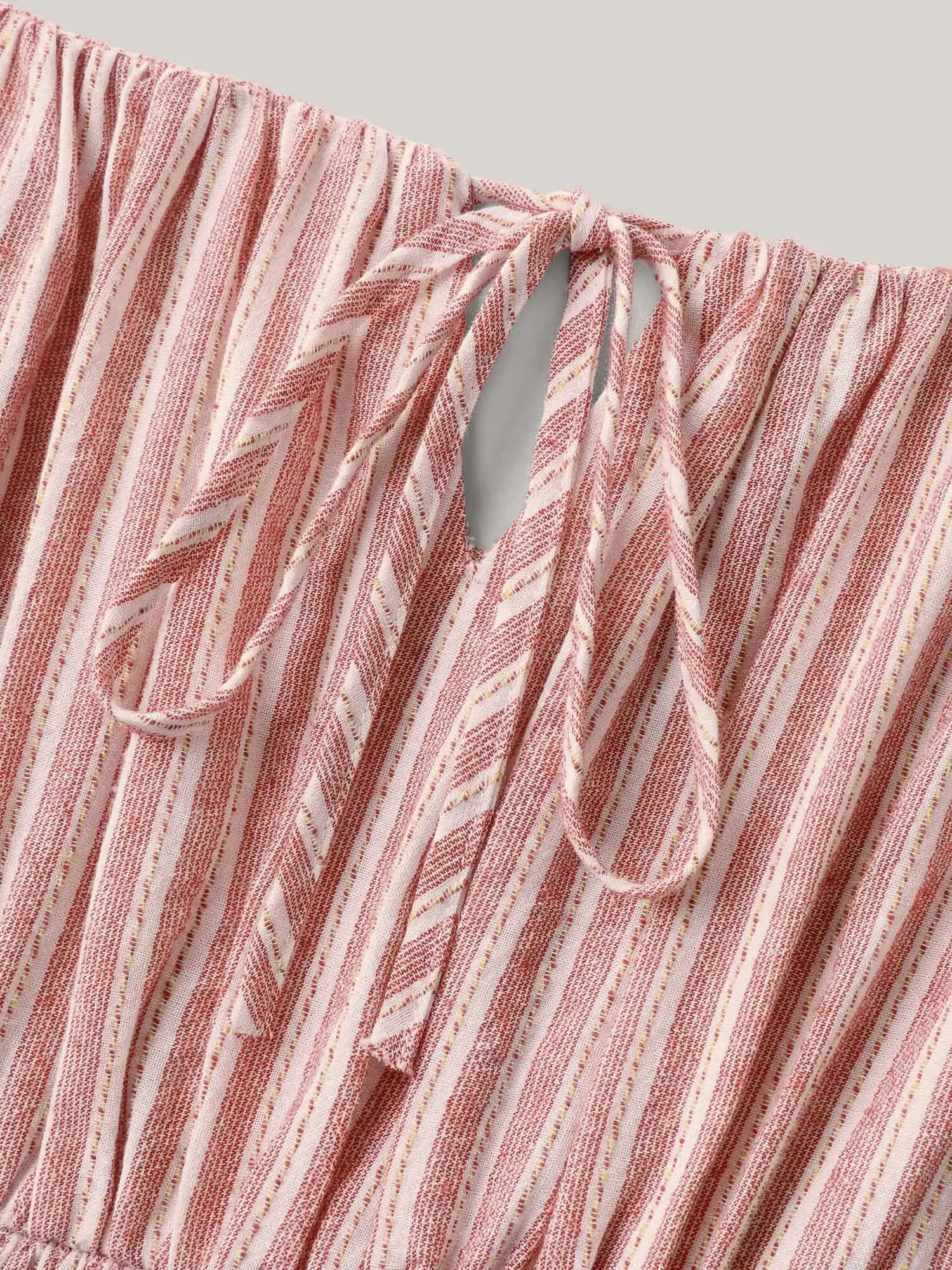 Stripe Print Shirred Waist Midi Dress sold by Bloomchic product image thumbnail 5