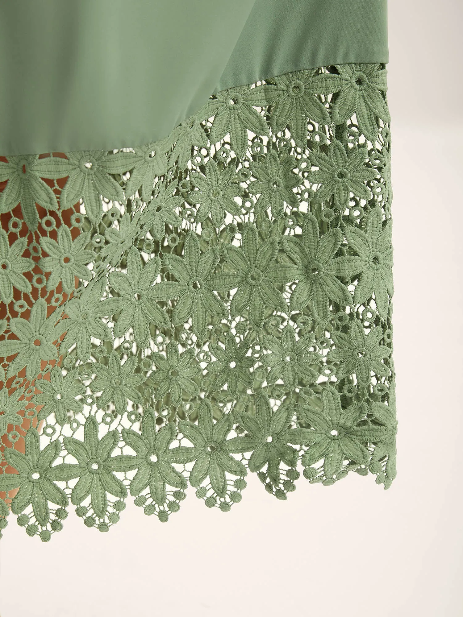 Lace Cut-Out Stretchy Waist Midi Dress sold by Bloomchic product image thumbnail 2