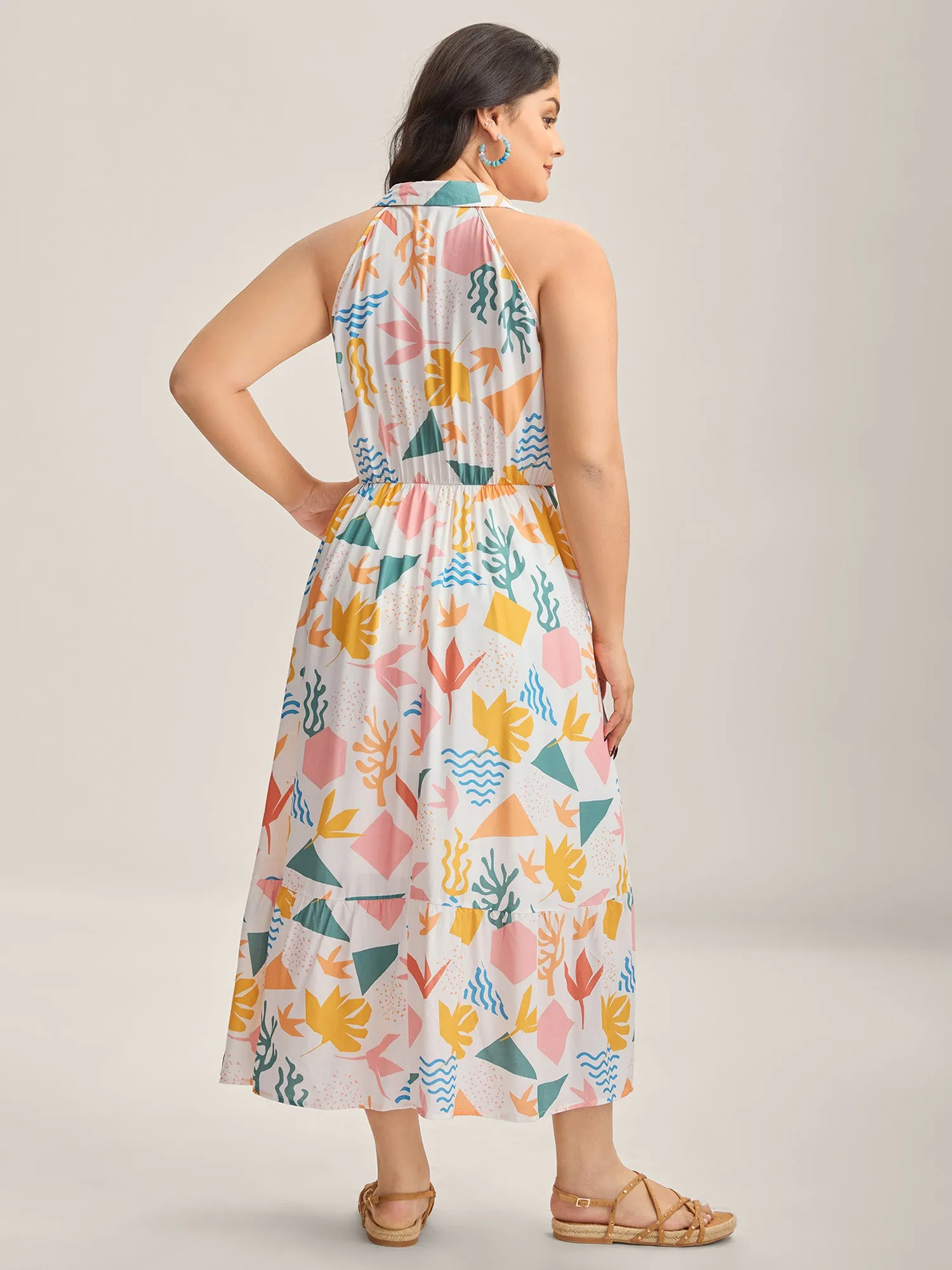 All About Sea Stretchy Waist Midi Dress sold by Bloomchic product image thumbnail 4