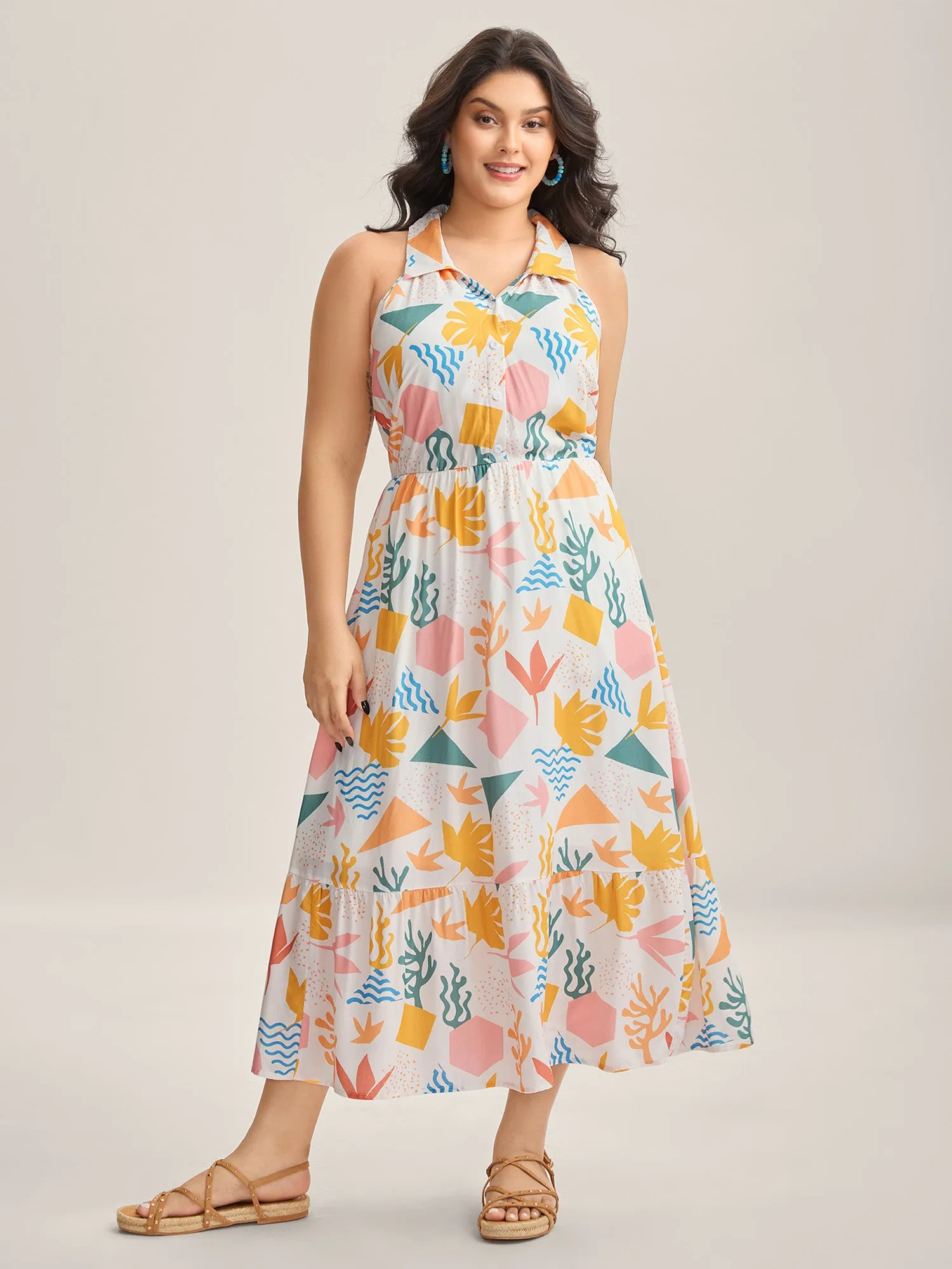 All About Sea Stretchy Waist Midi Dress sold by Bloomchic product image thumbnail 3