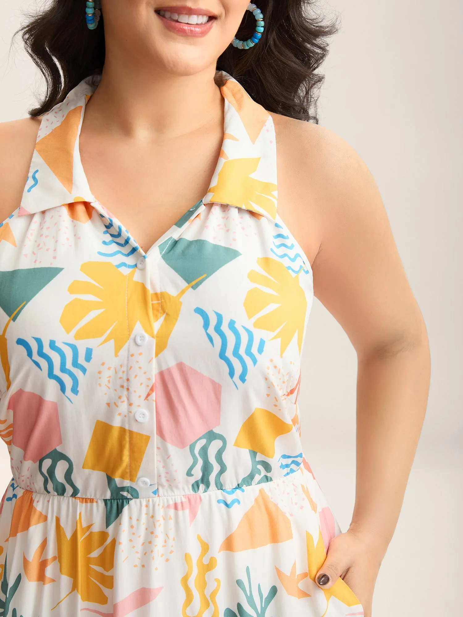 All About Sea Stretchy Waist Midi Dress sold by Bloomchic product image thumbnail 2