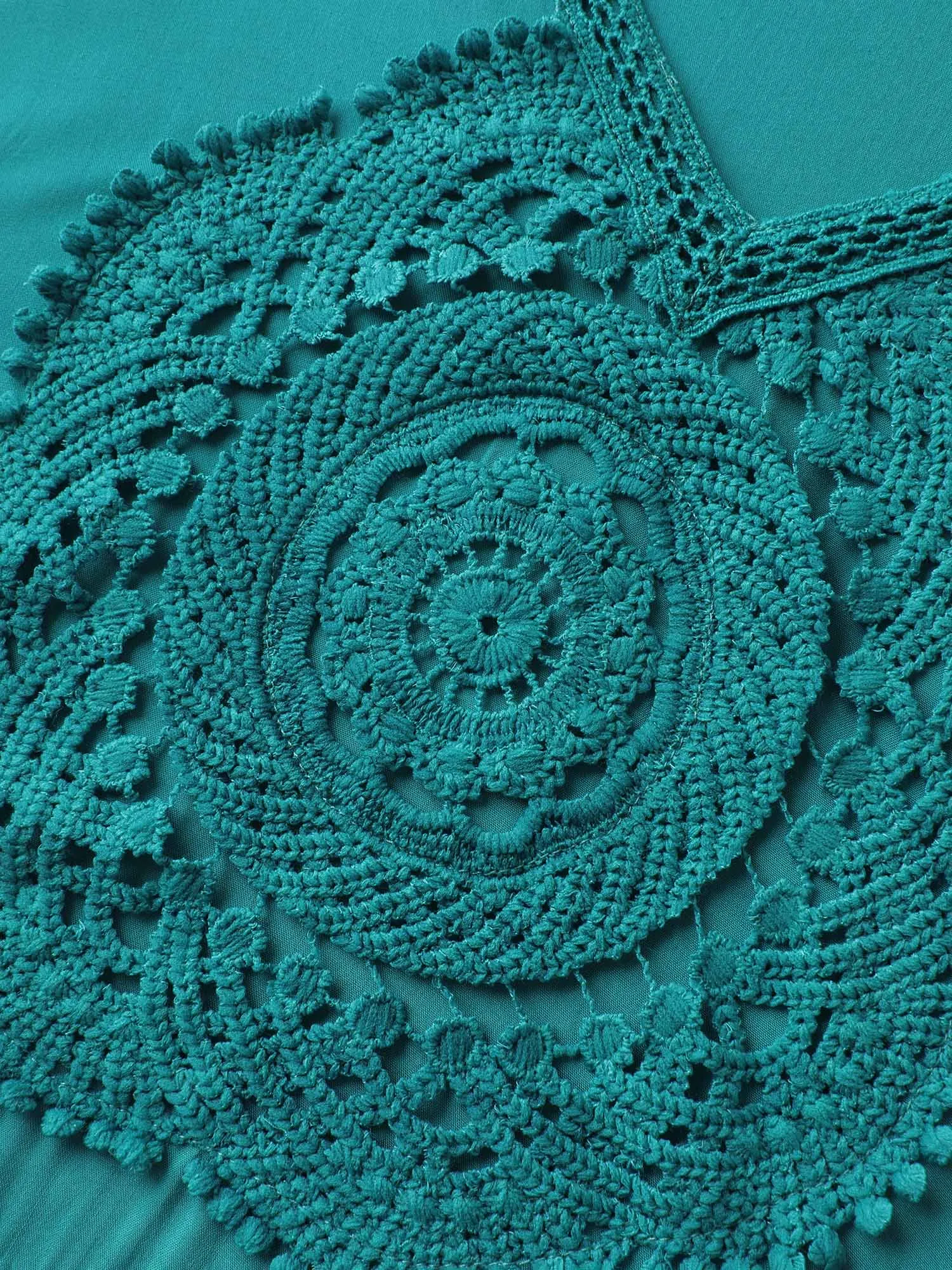 Rayon Lace Trim Waist Tie Midi Dress sold by Bloomchic product image thumbnail 5