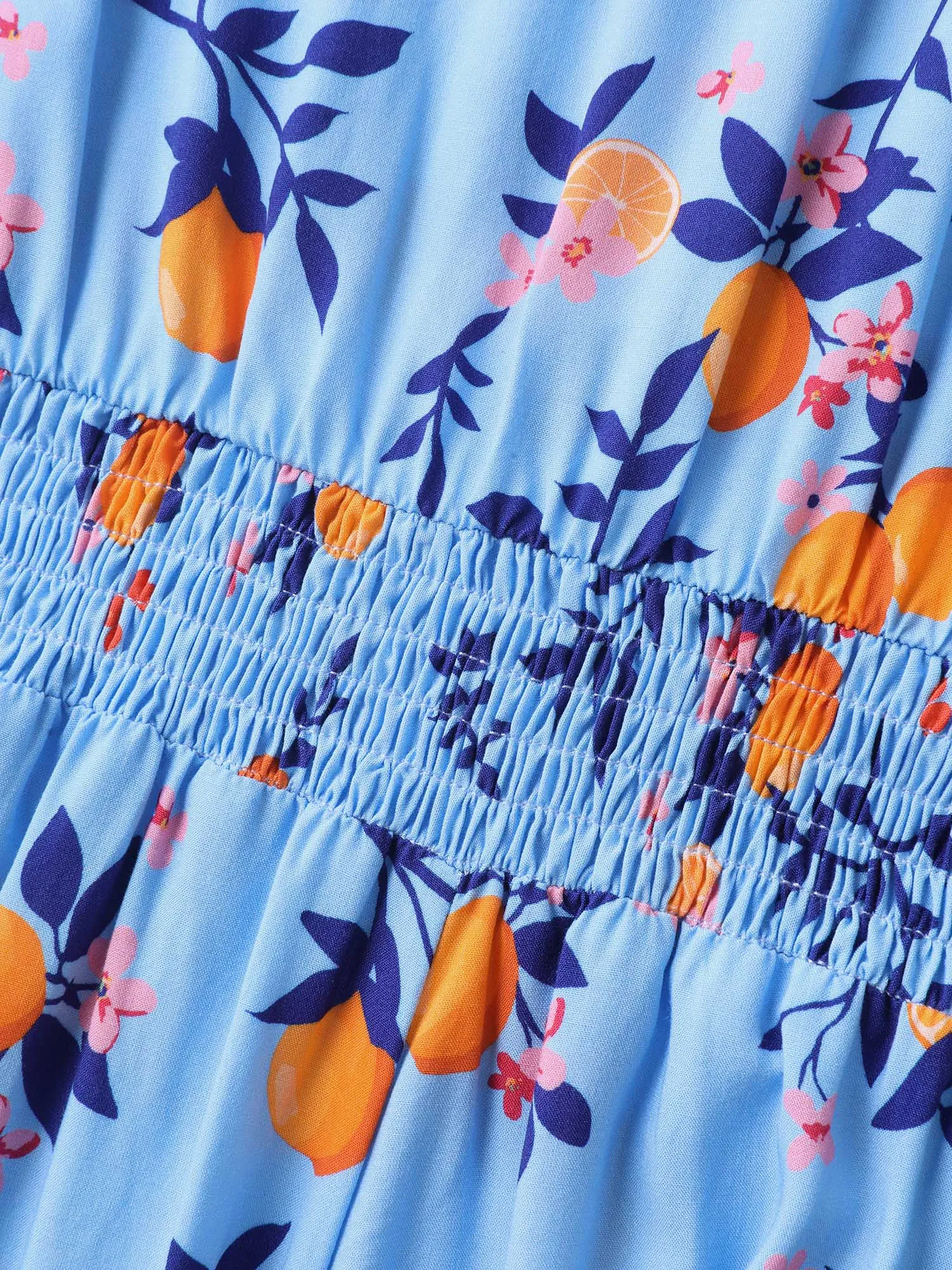 Citrus Print Cinched-Waist Midi Dress sold by Bloomchic product image thumbnail 5