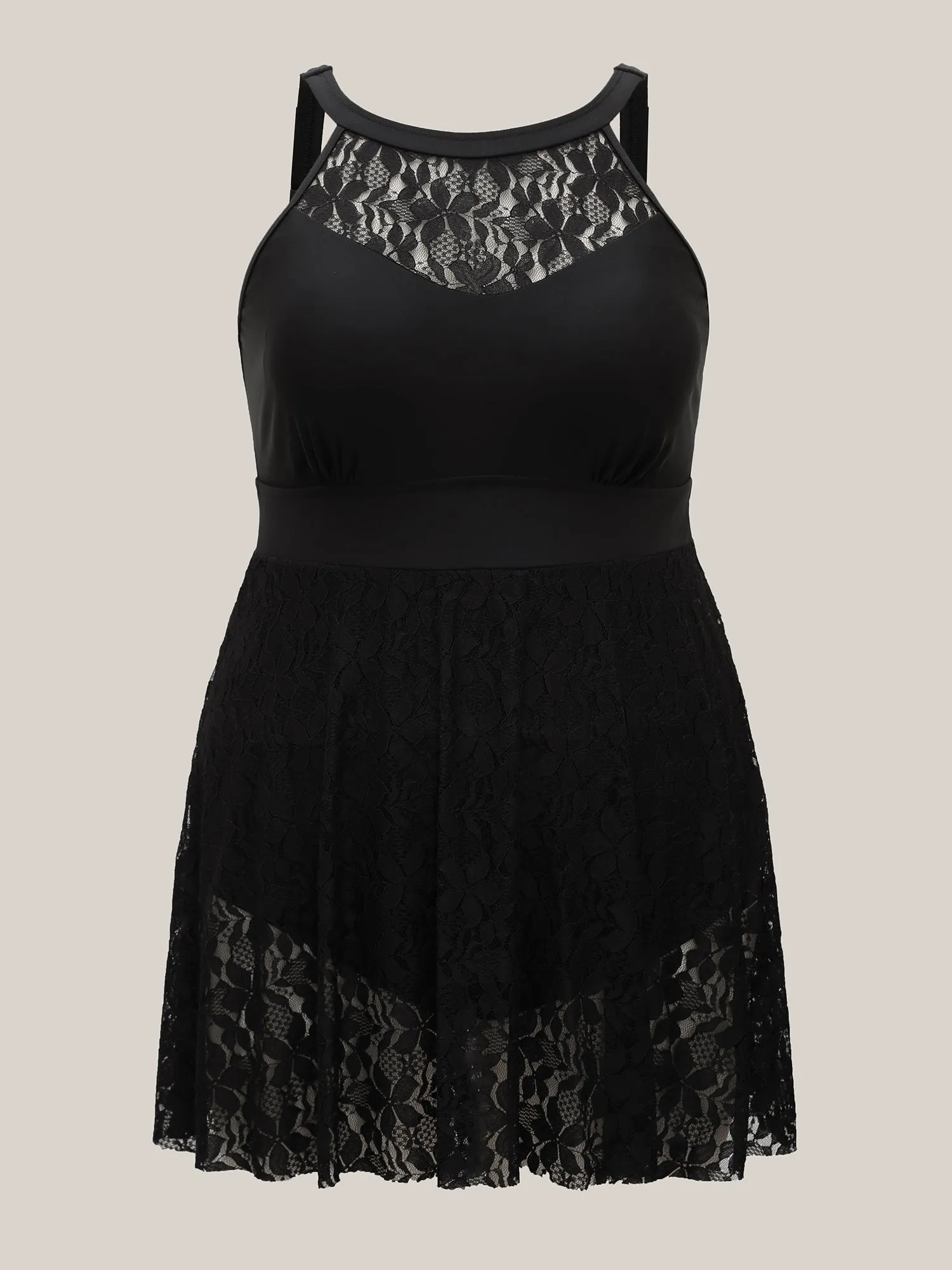 Lace Sheer Slit Adjustable Straps Swim Dress sold by Bloomchic product image thumbnail 5