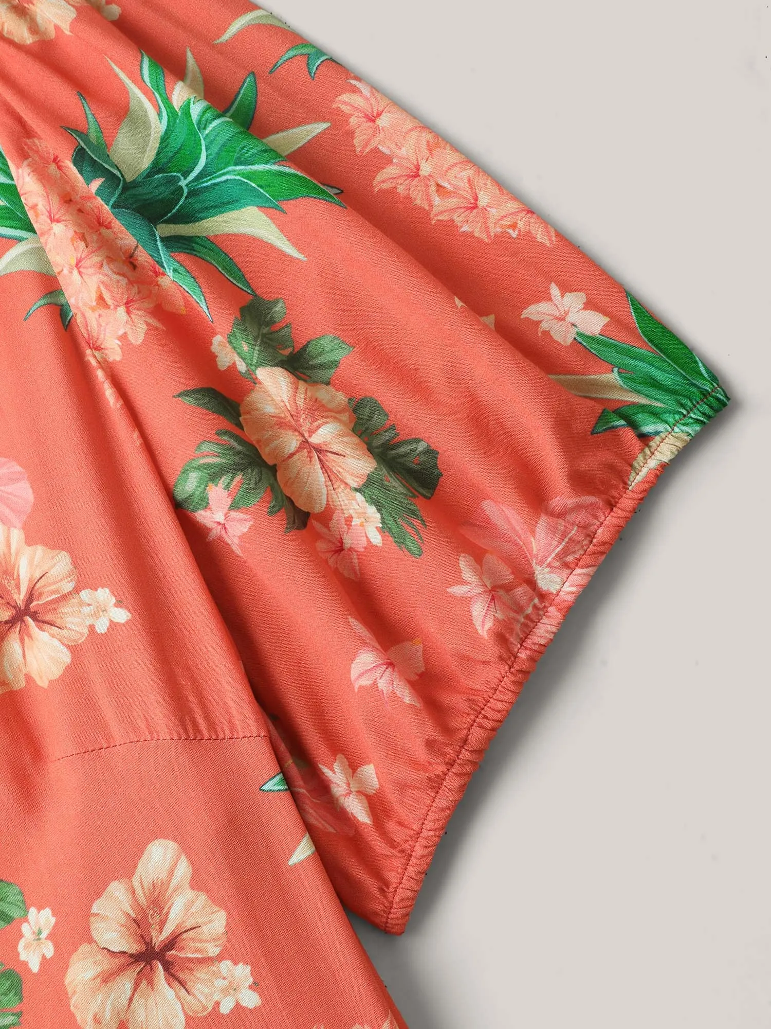 Fruity Floral Print Square Neck Midi Dress sold by Bloomchic product image thumbnail 5