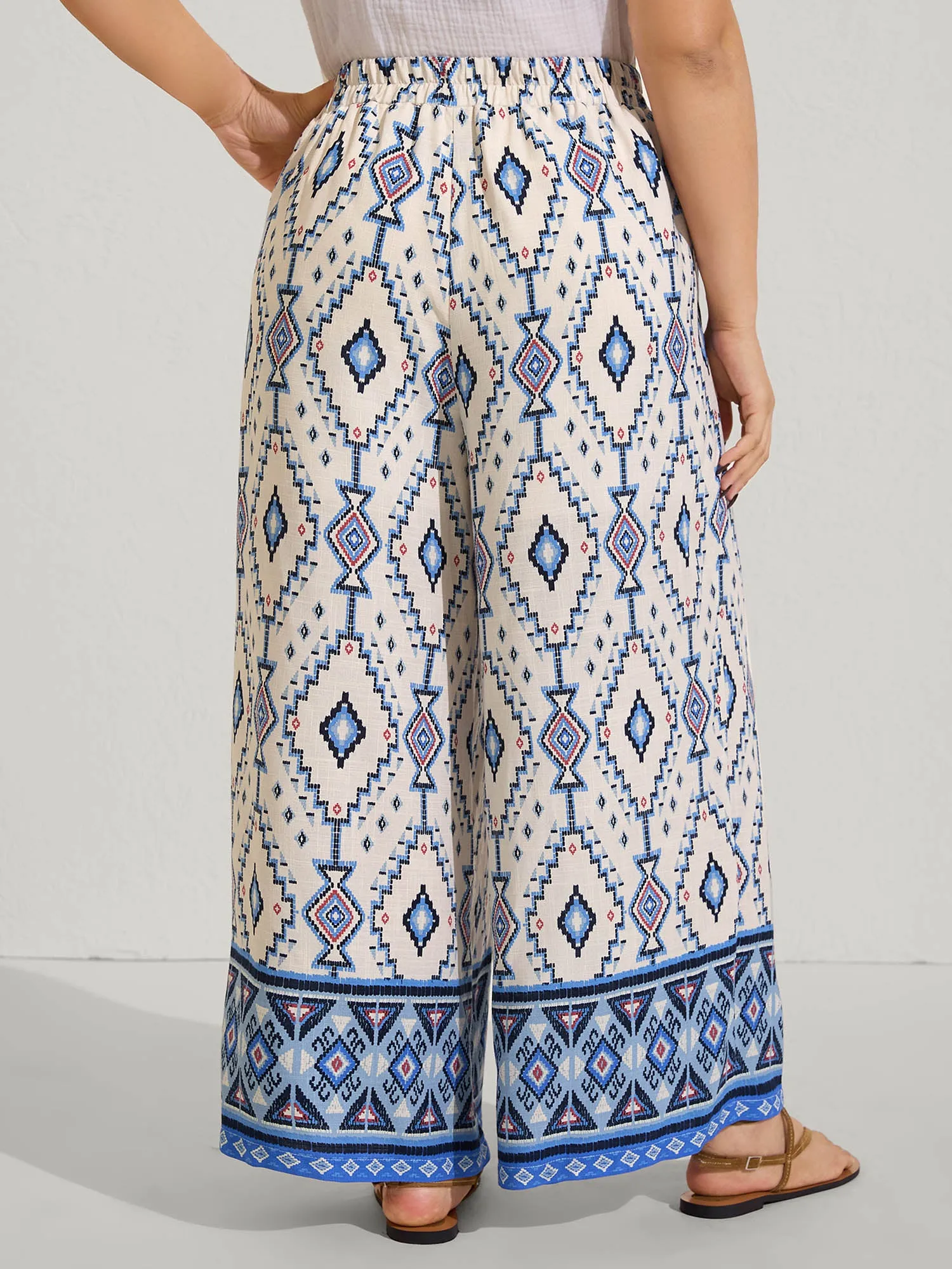 Boho Print Pockets Wide-Leg Pants sold by Bloomchic product image thumbnail 5